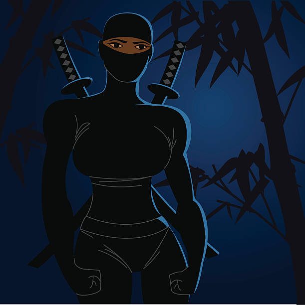 illustrazioni stock, clip art, cartoni animati e icone di tendenza di ninja donna - sex symbol female women cartoon