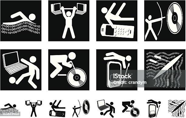 Ilustración de Hitech Iconos De Olímpicos y más Vectores Libres de Derechos de Andar en bicicleta - Andar en bicicleta, Atleta - Atletismo, Atleta - Papel social