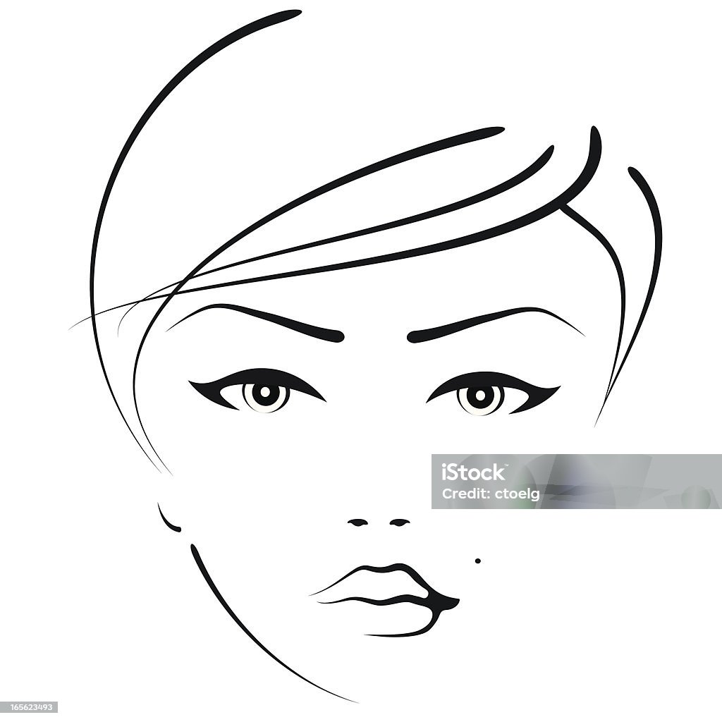 beauty woman dynamic black and white vector art, modern womans face. Women stock vector