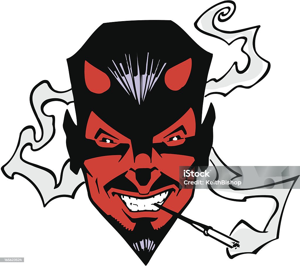 Satan - Devil Demon Smoker Satan - Devil Demon Smoker. Graphic novel style illustration of Satan Devil Demon Smoker. Scale to any size. Check out my "Skulls, Skeletons & Scary" light box for more. Afterlife stock vector