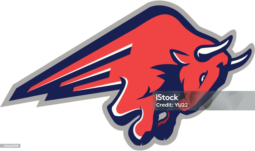 Bull Charge "Logo style bull mascot, colored version. Great for sports logos & team mascots." Logo stock vector