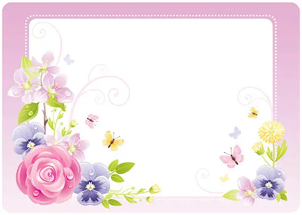 Vector illustration of Flowers frame