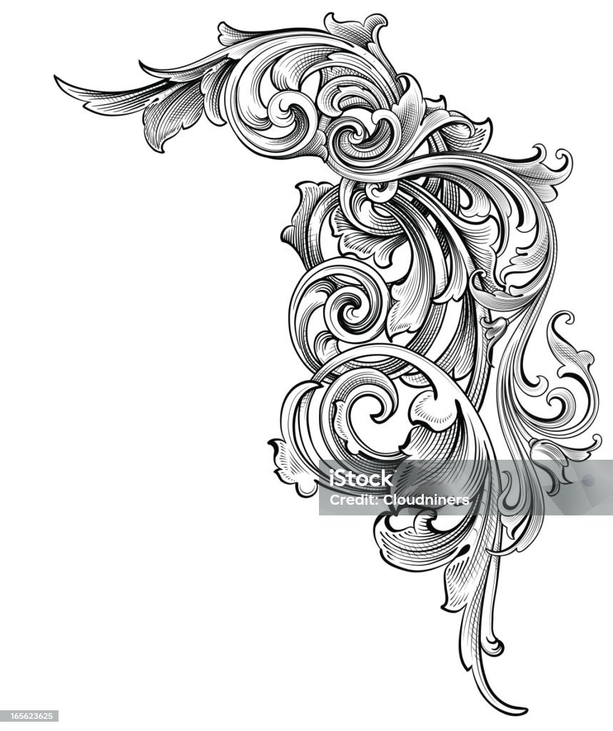 Interlocking Scrollword Entangled Scrollwork Stock Illustration - Download Image Now - Antique ...