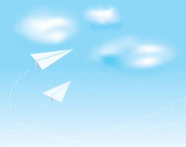 Vector illustration of paper planes