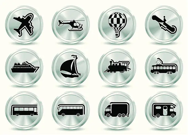 Vector illustration of Metallic  Icons