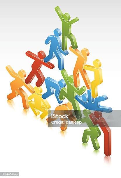 Teamwork Stock Illustration - Download Image Now - Achievement, Color Image, Concepts