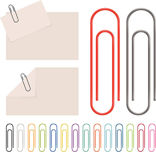 büroklammer - paper clip red clip isolated stock-grafiken, -clipart, -cartoons und -symbole