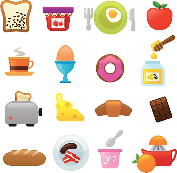 Vector illustration of Breakfast icons | smoso series