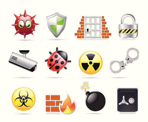 Web Security Icons vector art illustration