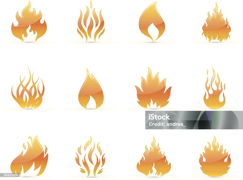 Flame icons NEW fire icons: Abstract stock vector