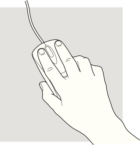 コンピューターマウスを持つ手 - human thumb click human hand communication点のイラスト素材／クリップアート素材／マンガ素材／アイコン素材