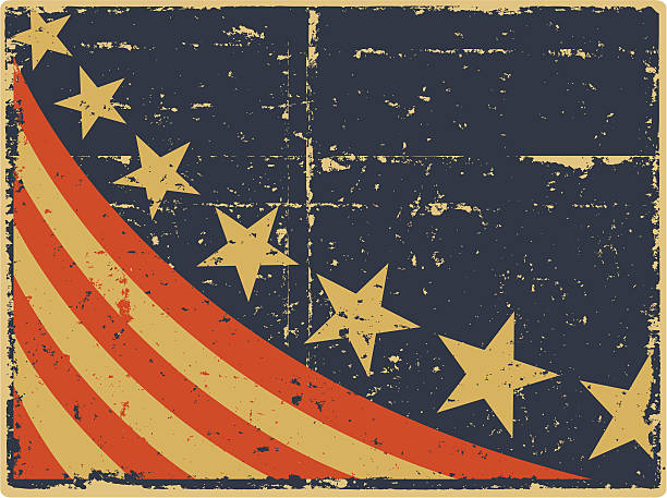 Vintage Patriotic Flag Editable vector file. ai8 eps and 300 dpi jpg files included. vintage american flag stock illustrations