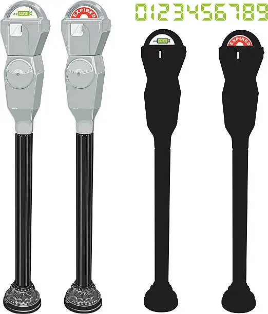 Vector illustration of Parking Meter Traffic Law