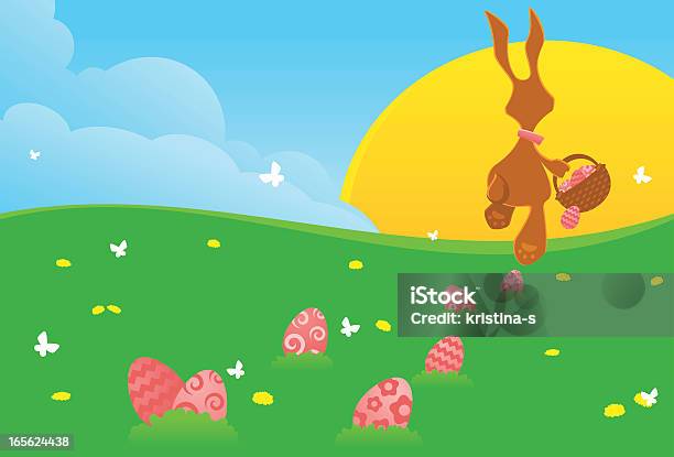 Coniglietto Di Pasqua - Immagini vettoriali stock e altre immagini di Animale - Animale, Caccia all'uovo di Pasqua, Cestino