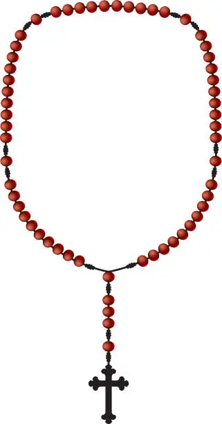 Vector illustration of rosary beads