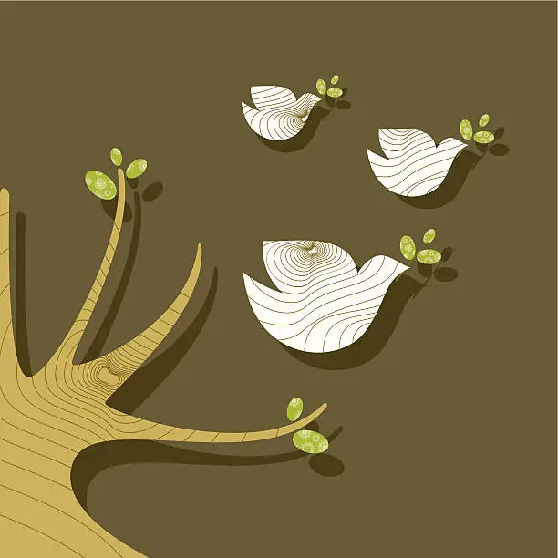 Vector illustration of Doves of peace