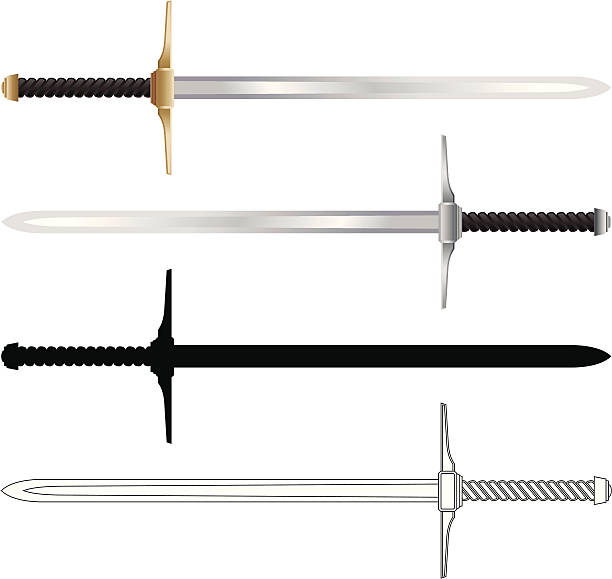 ilustrações, clipart, desenhos animados e ícones de espadas - sword
