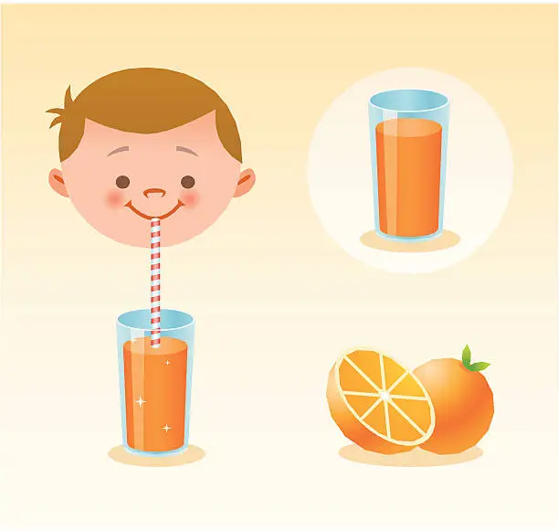 Vector illustration of Orange juice