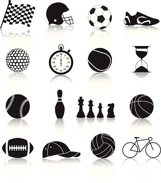ilustrações, clipart, desenhos animados e ícones de esporte ícones - 1 - tennis ball american football football