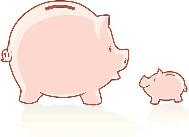 Vector illustration of Mother Piggy Bank