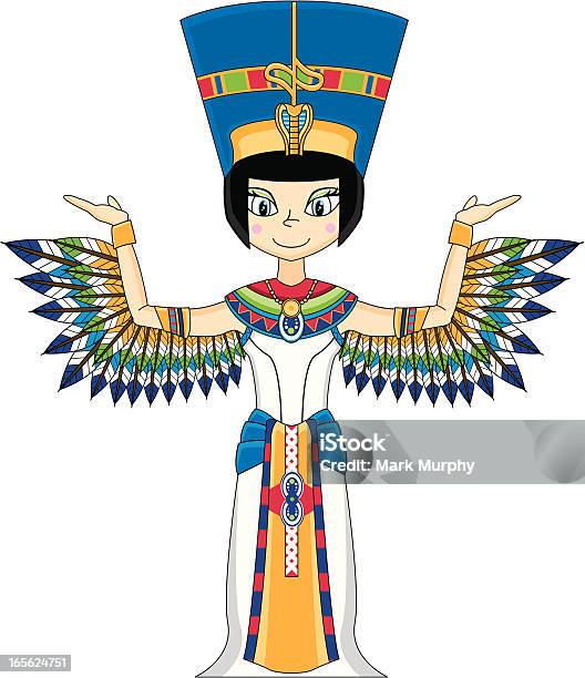 Ładny Nefertiti Egipska Queen - Stockowe grafiki wektorowe i więcej obrazów Clip Art - Clip Art, Kultura egipska, Biżuteria