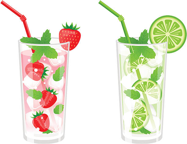 Cocktails Mojito Cocktails Mojito. highball glass stock illustrations