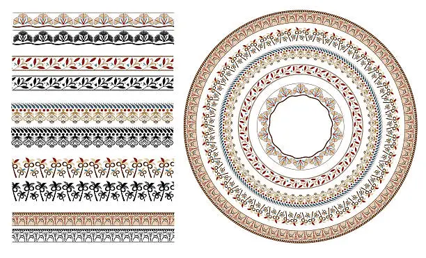 Vector illustration of Ancient greek floral seamless patterns
