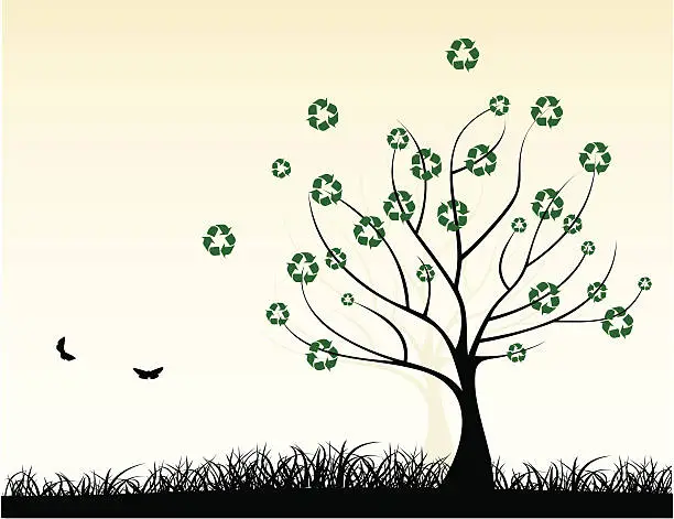Vector illustration of Recycling Tree