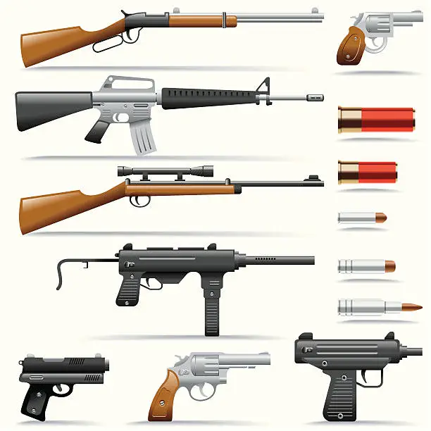 Vector illustration of Icon Set, Weapons
