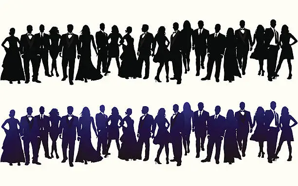 Vector illustration of Silhouette of Crowd