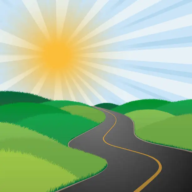 Vector illustration of Country Road