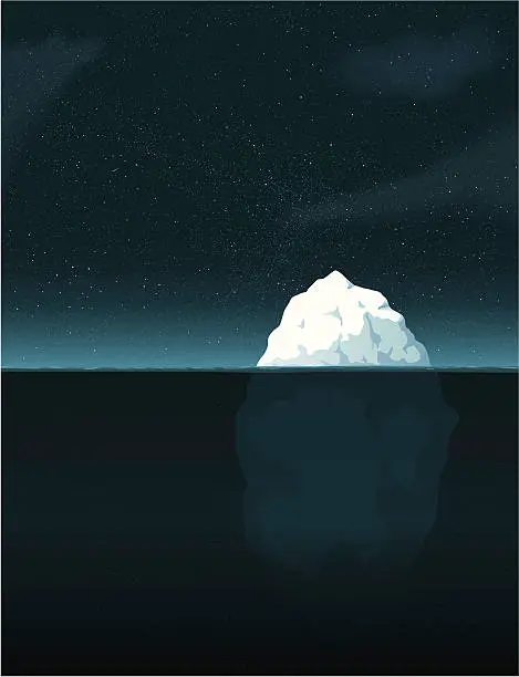 Vector illustration of Iceberg night