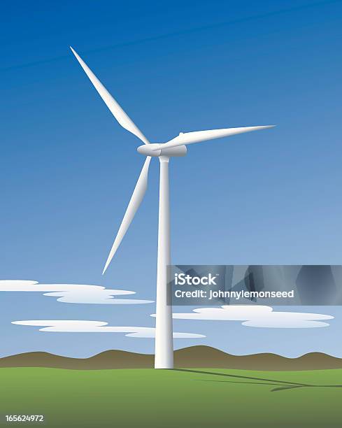 Turbina Wiatrowa - Stockowe grafiki wektorowe i więcej obrazów Bez ludzi - Bez ludzi, Elektryczność, Energia wiatru