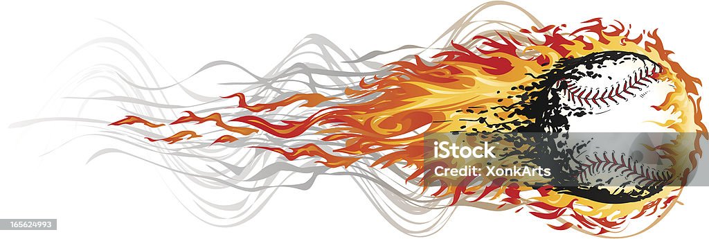 Fireballs Baseball Lettering Baseball Fireball Stock Illustration - Download Image Now - Baseball ...