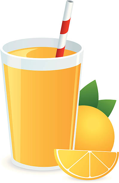 Glass Of Orange Juice And Straw Stock Illustration - Download Image Now -  Drinking Glass, Fruit, Freshness - iStock