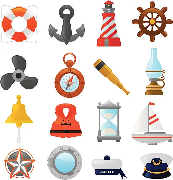 Vector illustration of Nautical  icons | smoso series