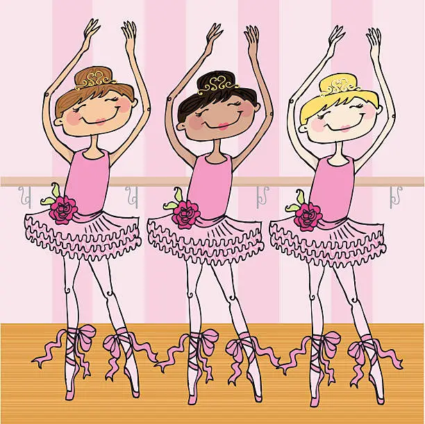 Vector illustration of Pretty Pink Ballerinas