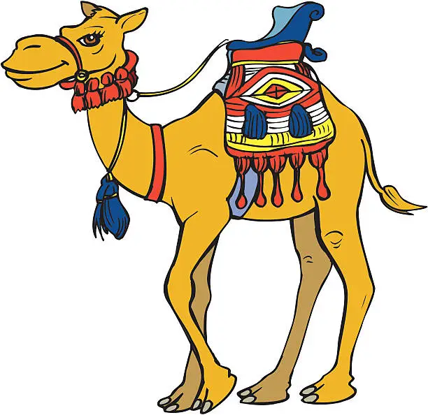 Vector illustration of Camel Cartoon