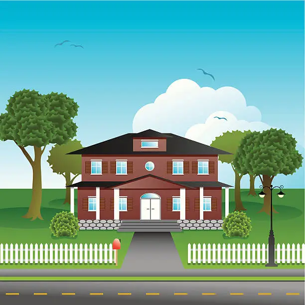 Vector illustration of Suburbia - House