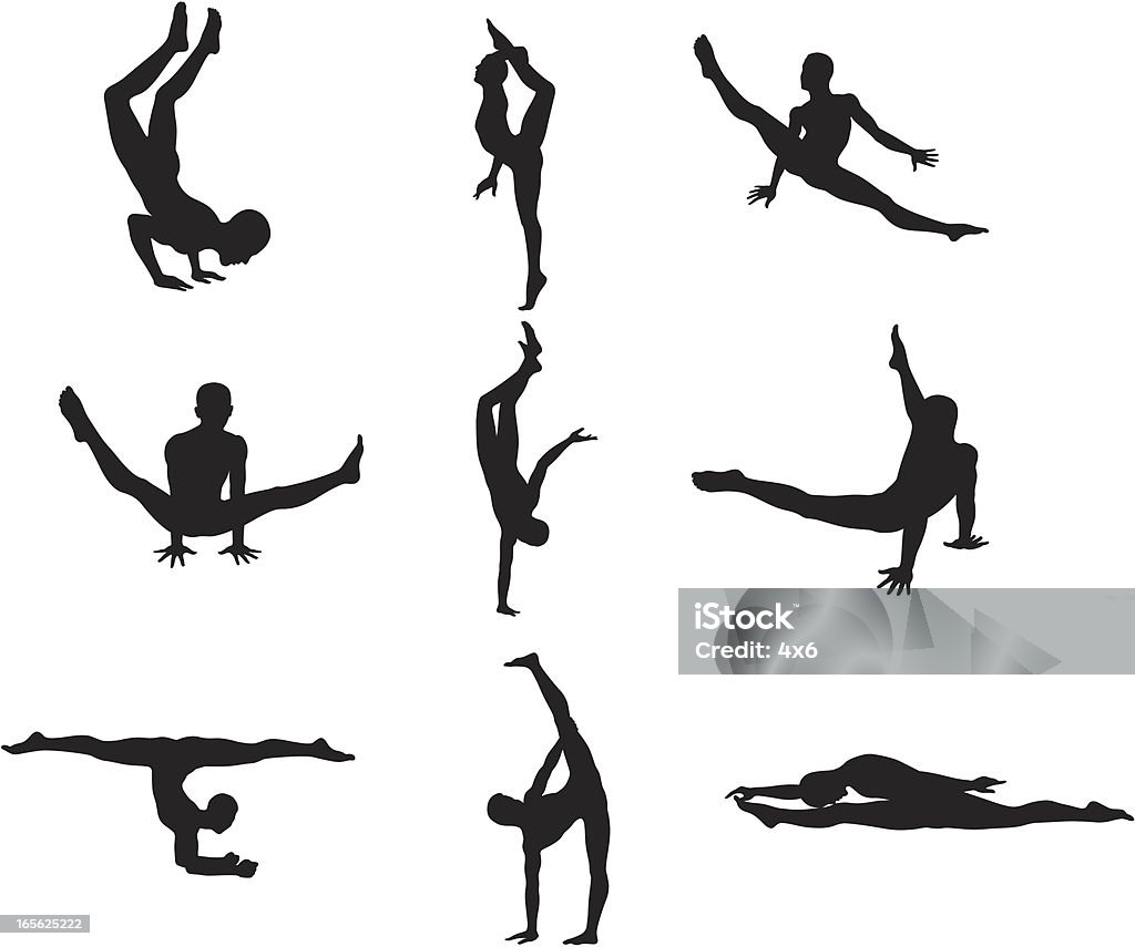 Gymnaste Silhouettes - clipart vectoriel de Gymnastique sportive libre de droits