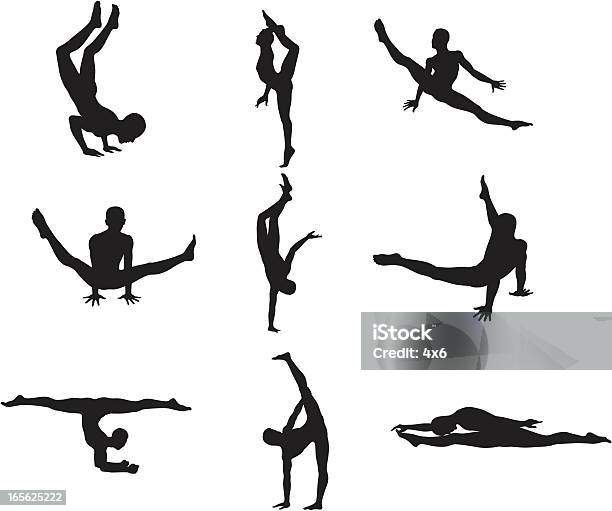 Gymnaste Silhouettes Vecteurs libres de droits et plus d'images vectorielles de Gymnastique sportive - Gymnastique sportive, Portrait - Image, Vectoriel