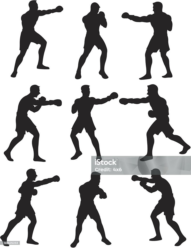 ボクシングシルエット - ボクシングのロイヤリティフリーベクトルアート