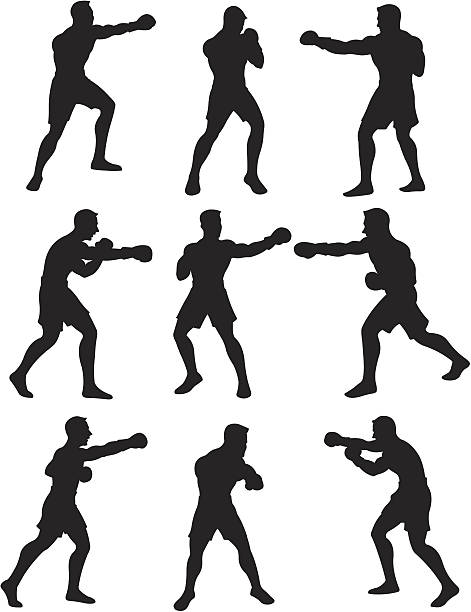 Boxing Silhouettes Boxing Silhouetteshttp://www.twodozendesign.info/i/1.png boxing stock illustrations