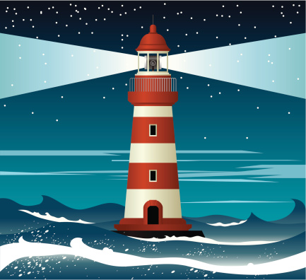 Lighthouse in the dark sea. Zip contains AICS2 and Pdf formats.