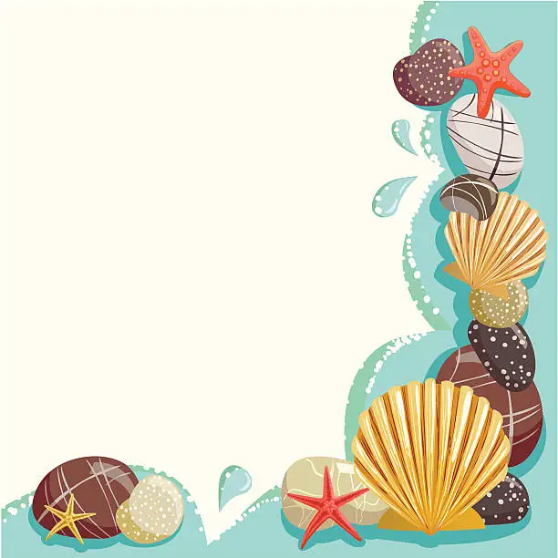 Vector illustration of Sea elements background illustration