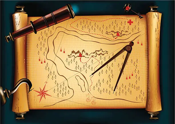 Vector illustration of Treasure Map