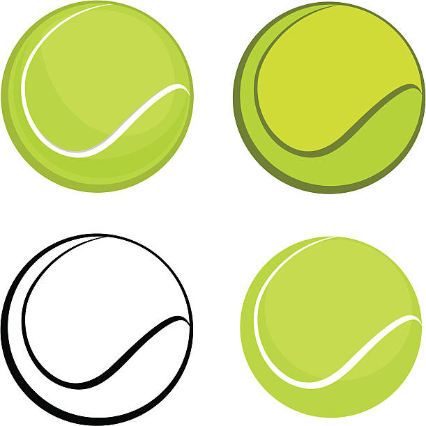 Tennis ball Vector illustration of tennis ball - four modifications. tennis ball stock illustrations
