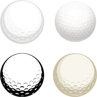 Vector illustration of golf ball - four modifications.