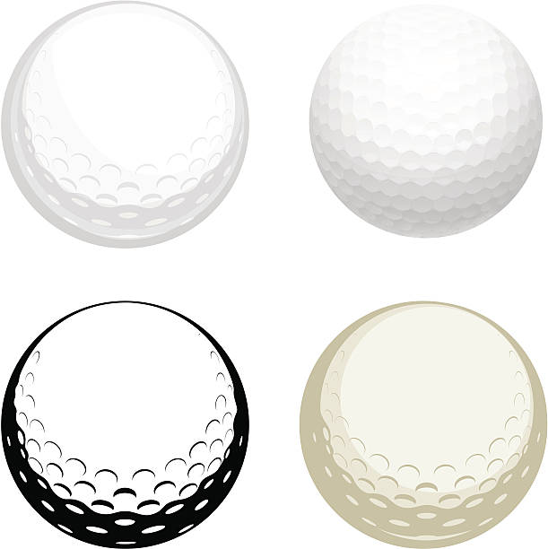 Golf ball Vector illustration of golf ball - four modifications. golf clipart stock illustrations