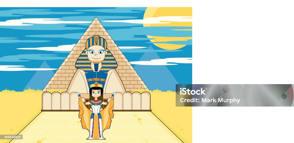 Nefertiti grand Sphinx égyptien & - clipart vectoriel de Adolescent libre de droits